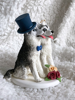 Picture of Husky wedding clay miniature, Pet wedding cake topper - CLEARANCE