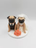 Picture of Pug wedding cake topper, Dog Bride and Groom Wedding Cake Topper - CLEARANCE