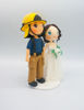 Picture of Fireman wedding cake topper, Firefighter and Bride cake topper