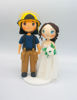 Picture of Fireman wedding cake topper, Firefighter and Bride cake topper