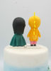 Picture of Cosplay bride & groom cake topper, Dinosaur and nerdy cake topper