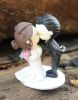 Picture of Mermaid dress wedding cake topper, Kissing bride and groom cake topper
