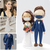 Picture of Beautiful blue wedding clay figurine, Personalized bride & groom wedding cake topper