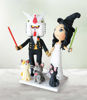 Picture of Harry Potter and Gundam wedding cake topper, Costume bride and groom clay figurine with pets