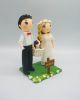 Picture of Picnic wedding cake topper with dog, Camping wedding cake topper