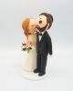 Picture of Jewish wedding bride & groom cake topper figurine, Cheek kissing wedding topper