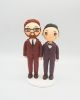 Picture of Groom and groom wedding cake topper, Gay wedding clay figurine