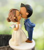 Picture of Kissing bride & groom wedding cake topper, small wedding topper