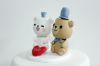 Picture of Happy Milk & Mocha Wedding Cake Topper, Polar bear & brown bear cake topper, Blue wedding theme