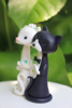 Picture of Cat Wedding Cake Topper, Black & white Kitty Wedding Topper