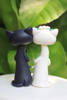 Picture of Cat Wedding Cake Topper, Black & white Kitty Wedding Topper