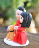 Picture of Chinese Wedding Cake Topper with Dog, Bride & Groom with Dog clay figurine