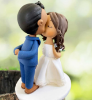 Picture of Kissing Wedding Cake Topper, Traditional bride & groom cake topper