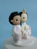 Picture of Royal Hanbok Wedding Cake Topper, Traditional Korea Wedding Clay Doll