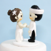 Picture of White Ao dai Wedding Cake Topper, Traditional Vietnam Bride & Groom Topper