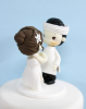 Picture of White Ao dai Wedding Cake Topper, Traditional Vietnam Bride & Groom Topper