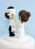 Picture of White Ao dai Wedding Cake Topper, Traditional Vietnam Bride & Groom Topper