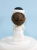 Picture of White Ao dai Wedding Cake Topper, Traditional Vietnam Bride & Groom Topper