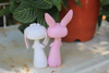 Picture of Bunny wedding clay figurine, Wedding woodland cake topper