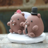 Picture of Beaver Wedding Clay Figurine Topper