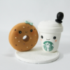 Picture of Coffee meets Bagel wedding cake topper