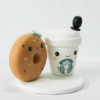 Picture of Coffee meets Bagel wedding cake topper