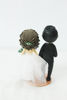 Picture of Rustic wedding cake topper, Curly Hair Bride clay figurine