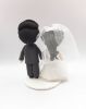 Picture of Wedding Cake Topper, Pink & Blue Bride and Groom Cake Topper