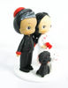 Picture of Qipao Chinese Wedding Cake Topper, Bride & Groom with Dogs Wedding Cake Topper