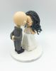 Picture of Bald groom and Curly Hairstyle Bride wedding cake topper