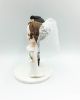 Picture of Classic Wedding Cake Topper, Brown Groom and White Bride topper