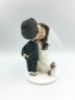 Picture of Sneakers Groom Wedding Shoes Cake Topper, Kissing Bride and Groom Cake Figurine with Cat