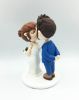 Picture of Full Beard Groom and Mermaid Wedding Dress Bride Wedding Cake Topper