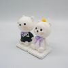 Picture of Couple Polar Bear Wedding Cake Topper, Purple Wedding Theme Cake Topper