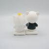 Picture of Couple Polar Bear Wedding Cake Topper, Purple Wedding Theme Cake Topper