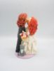 Picture of Long Hair Groom & Bride Wedding Cake Topper, Wedding cake topper with Cat, Kissing Bride and Groom Cake Figurine