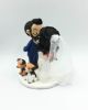 Picture of Wedding cake topper bride & groom with dogs, Kissing Mr & Mrs cake topper