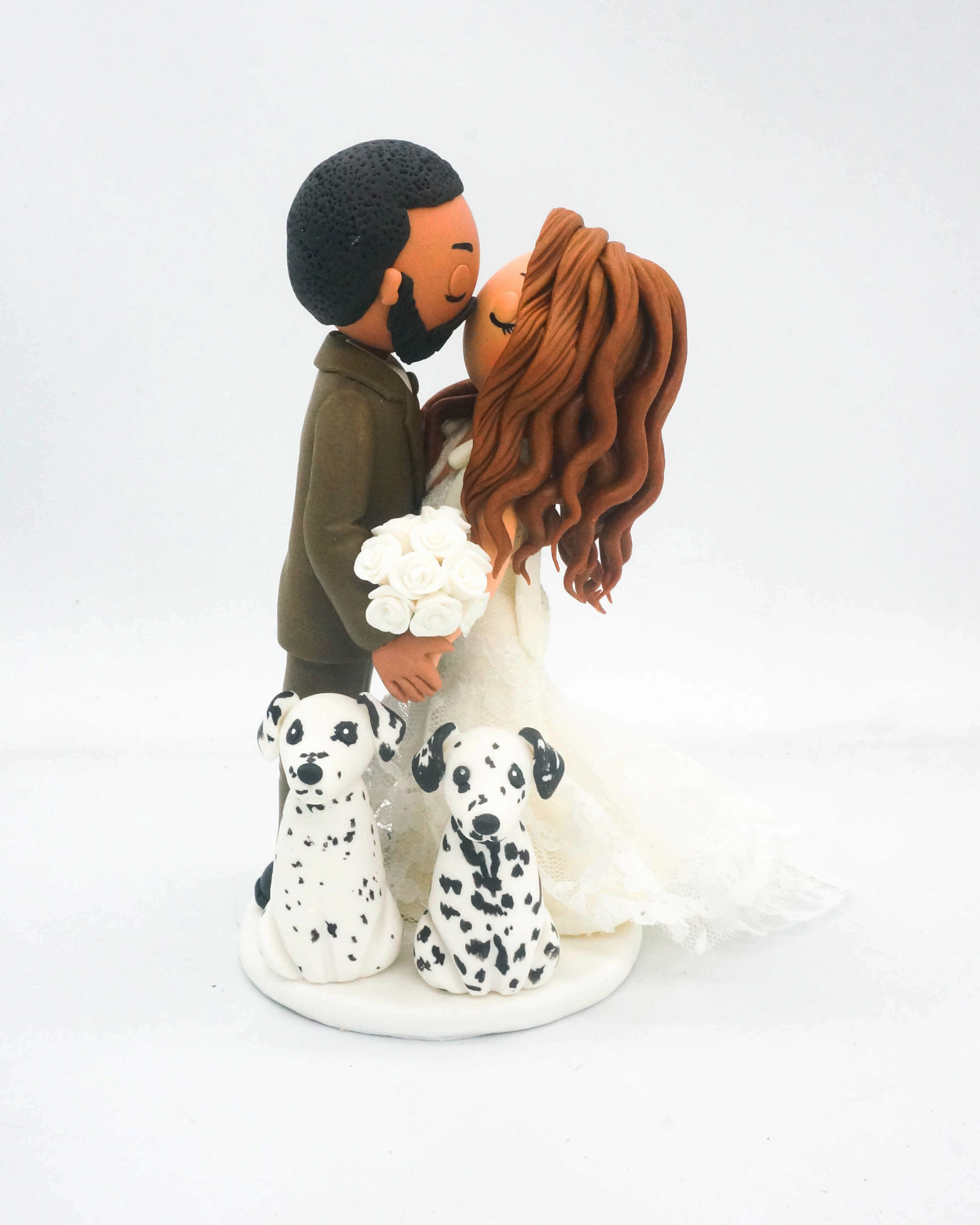 Picture of Bride and Groom with dog Wedding Cake Topper, Dalmatian wedding cake topper