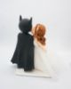 Picture of Batman Groom Bride Wedding Cake Topper, Cheek Kissing Wedding Cake Topper