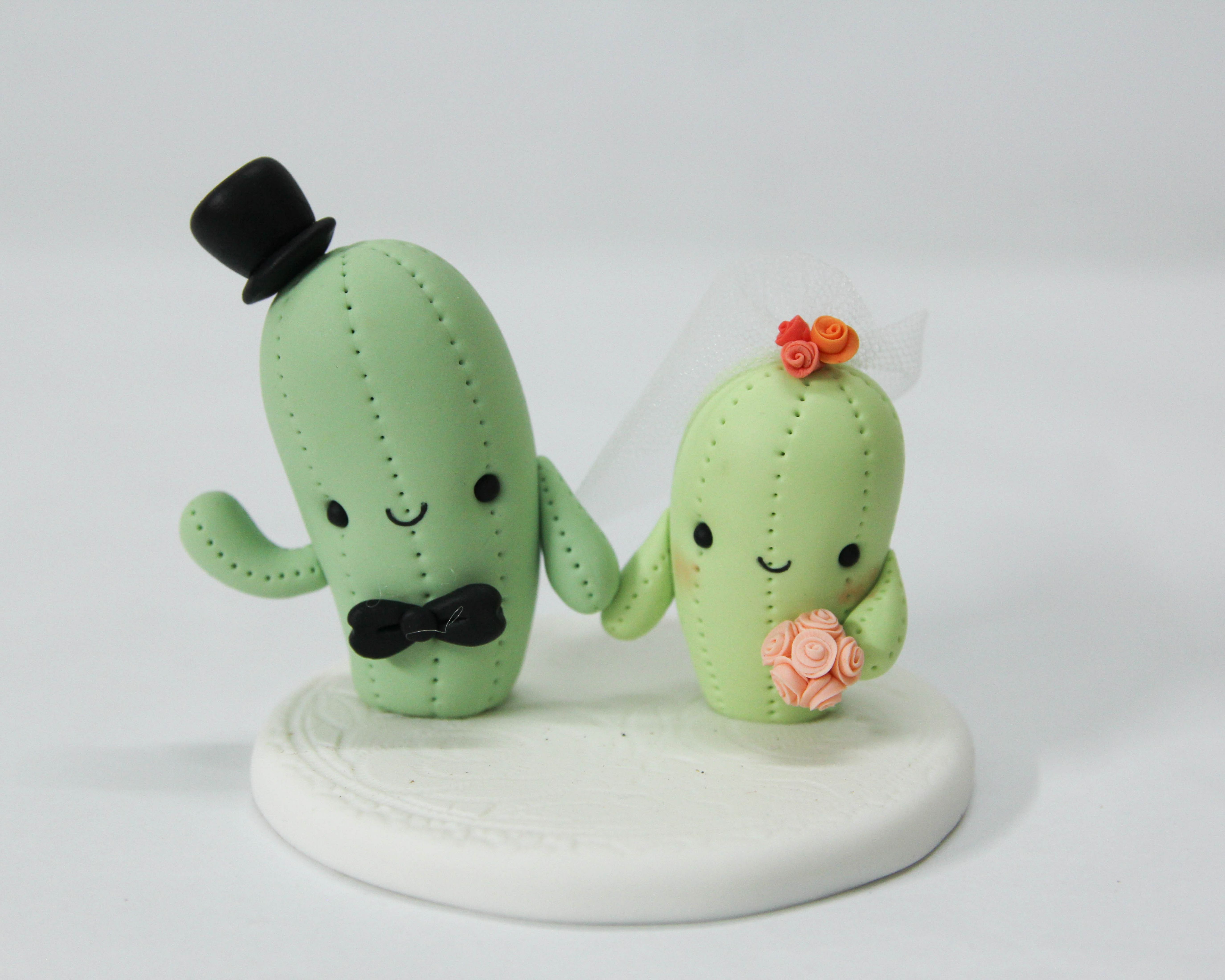 Picture of Cactus Wedding Cake Topper, Succulent Wedding Cake Topper