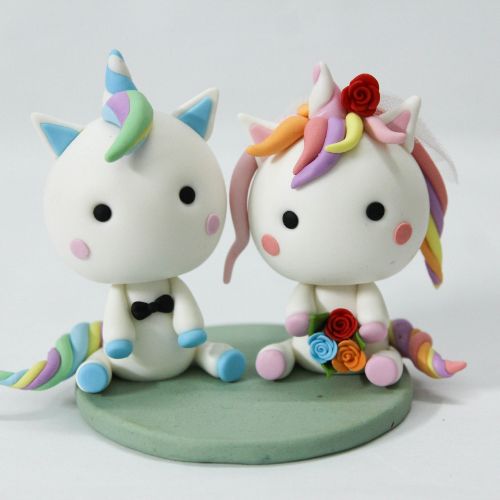 Picture of Unicorn Wedding Cake Topper, Cute Wedding Cake Topper