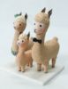 Picture of Alpaca Family Wedding Cake Topper, Alpaca bride & groom with Cria Wedding Cake Topper, Llama cake topper