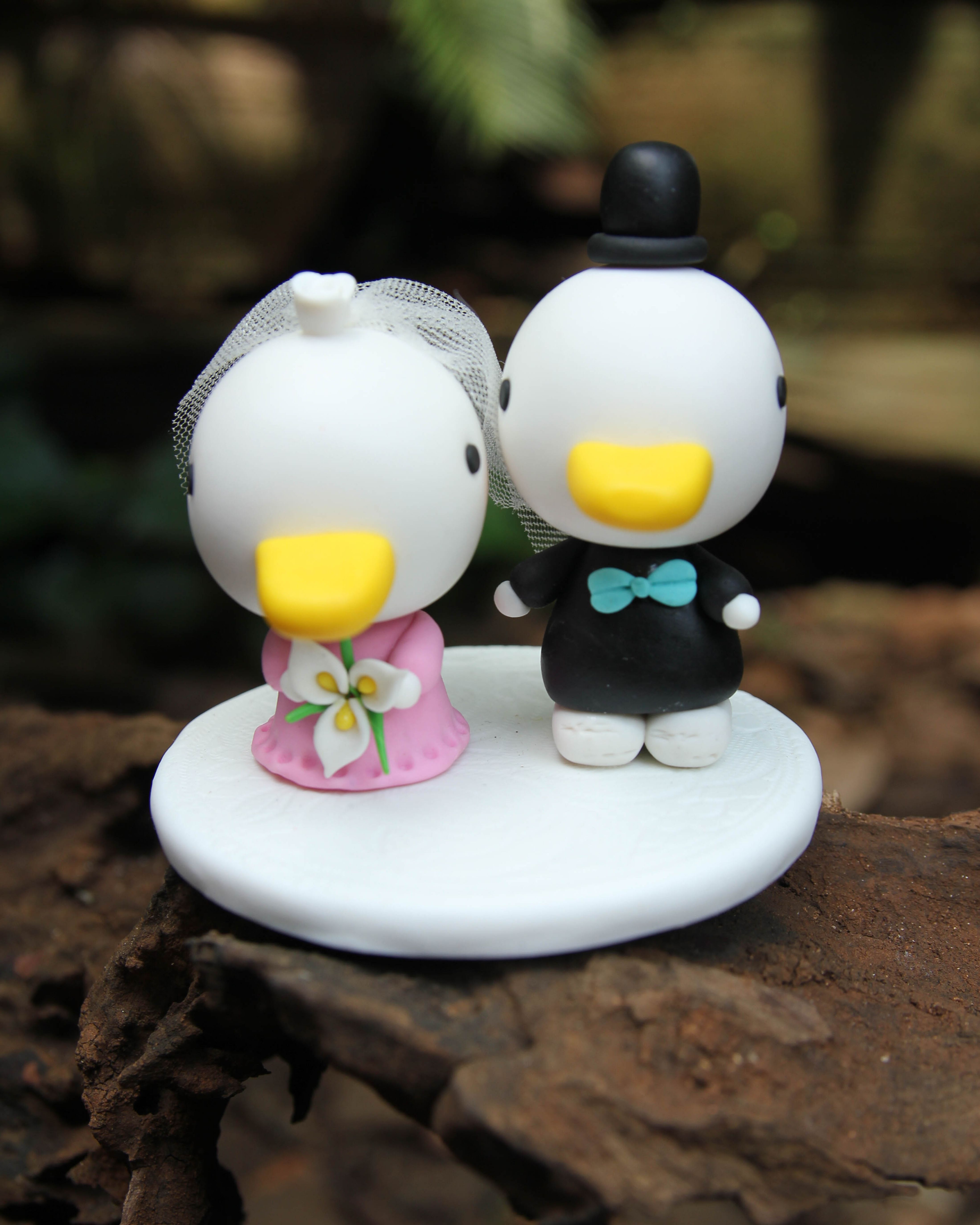 Picture of Duck Wedding Cake Topper, Farmer Wedding  Cake Topper 