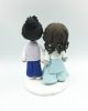 Picture of Mini Hanbok Wedding Cake Topper, Blue and Purple Wedding theme