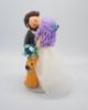 Picture of Blue wedding cake topper, Purple Hair Bride and Full Beard Groom Wedding Cake Topper