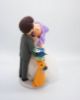 Picture of Blue wedding cake topper, Purple Hair Bride and Full Beard Groom Wedding Cake Topper