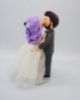 Picture of Blue wedding cake topper, Purple Hair Bride and Full Beard Groom Wedding Cake Topper