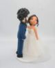 Picture of First Dance Wedding Dance wedding cake topper, Curly Hair Groom and Bun Bride Topper