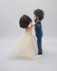 Picture of First Dance Wedding Dance wedding cake topper, Curly Hair Groom and Bun Bride Topper