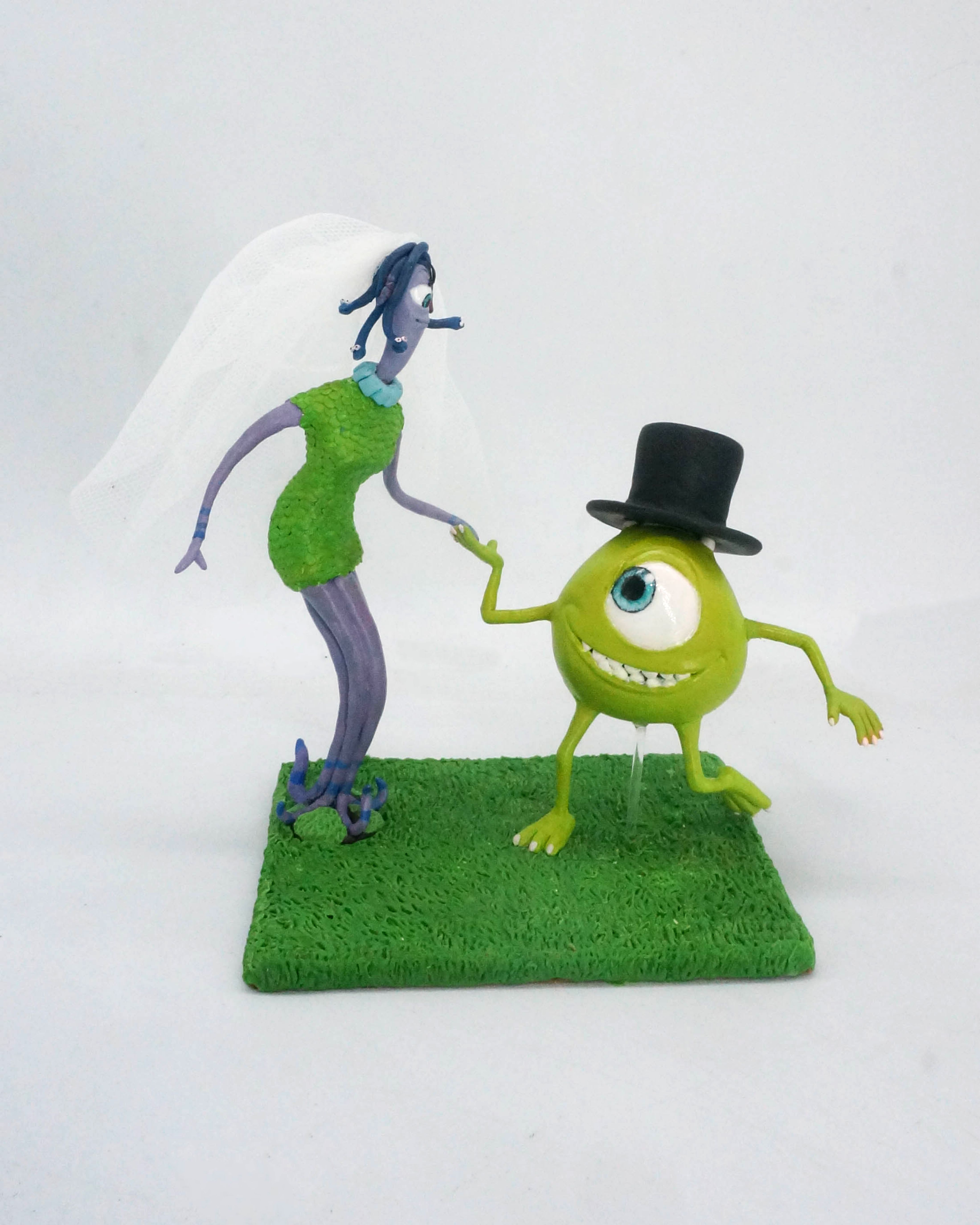 Picture of Disney Wedding Cake Topper, Celia Mae & Mike Wazowski Wedding Cake Topper